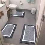 HEBE Microfiber Bathroom Rugs Sets 