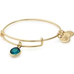 Alex and Ani Birthstones Expandable Bangle for Women, Crystal Charm for Every Month, Shiny Finish, 2 to 3.5 in, Expandable, Crystal