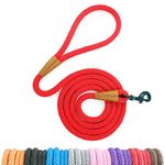 lynxking Dog Leash Rope Dog Training Leash 2FT 6FT Strong Heavy Duty Braided Training Lead Leashes for Small Medium Large Dogs (Red, Snap Lead-Small 3/8in x 6ft)