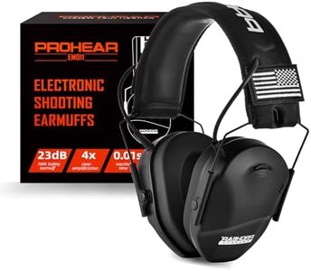 PROHEAR EM011 Slim Electronic Shooting Earmuffs for Women & Youth 23dB NRR Hearing Protection with 4X Sound Amplification Lightweight, Compact Fit – Ideal for Range, Hunting & Mowing – Black