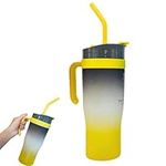 40 oz Tumbler with Handle and Straw, High-Capacity Water Bottle Mug, Single Wall Vacuum Sealing and Leak Proof Tumbler,2024 New Gradient Color Stanleys Tumbler for Travel Outdoor Camping and Car