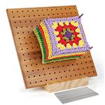 Coopay Crochet Blocking Board, Wooden Crochet Blocking Board and 20 Pins, Blocking Boards, Knitting and Crochet Projects, Knitting Blocking Board for Granny Squares, Crochet Blocker Knitting Board