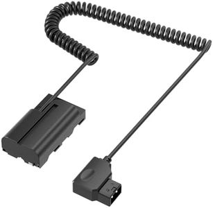 F1TP D-tap to NP-F550 Dummy Battery Coiled Power Cable for Sony NP NP-F550/770/570 NP-F970 Atomos Ninja Monitor Power LED Light (D-TAP to NP-F550 Dummy Battery)