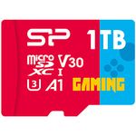 Silicon Power 1TB Gaming microSDXC UHS-I Micro SD Card with Adapter, Optimized for Mobile Games Apps Nintendo-Switch, Class 10 U3 V30 A1 MicroSD Memory Card, Superior Gaming Series