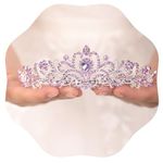 JWICOS Crystal Tiara Crown for Women and Girls Elegant Princess Crown with Combs Tiaras for Women Bridal Wedding Prom Birthday Hair Accessories for Brides and Bridesmaid, 1 Count (Pack of 1), Crystal