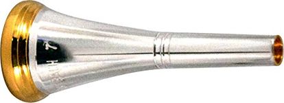 Bach 33611GR Gold Rim French Horn Mouthpiece, Silver Plated Body, 11 Medium Cup