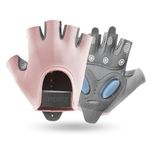 PROBEROS Plastic Women Workout Gloves Women Crossfit Gloves Gym Gloves With Anti Slip Silione Pad Palm Design Compression Fitness Gloves Summer Breathable Fingerless Gym Gloves, M, Pink