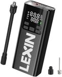 LEXIN P5 Tire Inflator Portable Air Compressor, 150PSI Cordless Smart Tire Pump, Electric Tire Pump with Rechargeable 5000mAh Battery LCD and Emergency Light, Fits Car Truck Motorcycle Bike Tire Balls