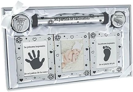 Idea de regalo Ejemplos de regalo para certificado de nacimiento con marco