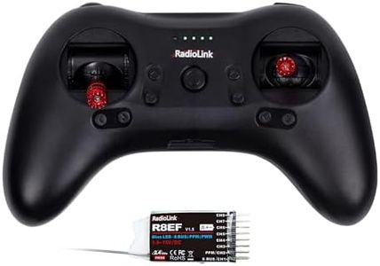 Radiolink T8S 8 Channels 2.4G RC Transmitter and Receiver 8CH R8EF RX, Radio Remote Controller, Built-in Rechargeable 1S Battery for Quad Drone/Airplane/Car/Boat/Robot and More (Mode 2 Left Throttle)