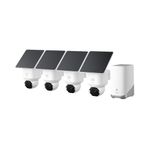 eufy Security Camera Outdoor Wireless SoloCam E42 4-Cam Kit(HomeBase S380),4K Solar Cameras House Security,AI Motion Tracking,Strobe Light,Pan & Tilt,Facial Recognition,Local Storage Up to 16TB