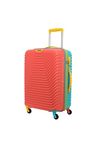 American Tourister Polypropylene (PP) Amt Splash Sp66Cm Coral/Teal Multi Color Carry-On Luggage Hard Shell 4 Spinner Wheel Luggage with Tie Down Strap & Complete Lining, H-66 Centimeters