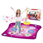 Dance Mat Toys for Girls, Play Mat with LED Lights, Adjustable Volume, 3 Game Modes, Built-in Music, Dance Game Pad Toy Christmas Birthday Gifts for 3 4 5 6 7 8 9+ years old kids (Purple)