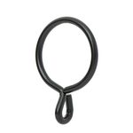 Ivilon Drapery Eyelet Curtain Rings - 1.7 Inch Ring for Curtain Hook Pins, Set of 14 - Black