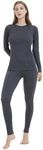 Iguana Womens 100% Merino Wool Base Layer Sets for Ski Midweight Thermal Underwear Heather Grey Small