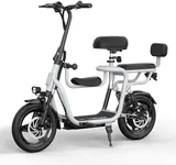 Electric Scooter with Seats for Adults Power by 500W Motor, E Bike with 14" Pneumatic Tire and 20 Miles Range&17.5Mph, Electric Bicycle for Women/Man Sliver Pro