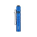 OLIGHT I3T EOS Slim EDC Flashlight, 180 Lumens Tail Switch Tiny Flashlight with Dual Direction Pocket Clip, Powered by AAA Battery, for Dog Walking, Camping, Hiking (Pinwheel Blue)