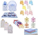 Infantbond 56 In 1 New Born Baby Complete Daily Items Combo(0-6 Months)(Apple) (Blue For Baby Boy), 1 Count