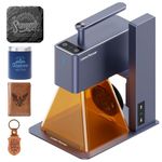 LaserPecker 2 Laser Engraver, Portable Laser Engraving Machine, 5W 450nm Blue diode Laser for 100+ Materials Wood Leather Acrylic etc (Basic Bundle with Goggles)