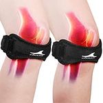 Achiou 2 Pack Knee Strap for Knee Pain, Adjustable Knee Band, Patella Tendon Knee Support Straps for Running, Gym, Hiking, Weight Lifting, Joint Pain