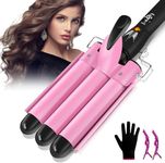 Curling Iron 3 Barrels LAYADO Wave Iron 25 mm Large Wave Iron for Hair Beach Waves Quick Heating Wave Iron for Long/Short Hair with Adjustable Temperature Hair Styling Tool