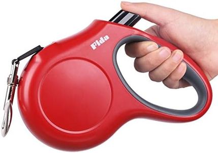 Fida Retractable Dog Lead, 5m Heavy Duty Pet Walking Leash for Medium/Large Dog up to 50kg, Tangle Free. One-Hand Brake (Large, Red)