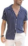 COOFANDY Men's Striped Button Down 