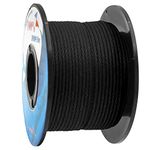 emma kites 100% UHMWPE Braided Cord 100Ft High Strength Low Stretch Utility Cord Guy Ropes 0.8mm for Tent Guyline Tarp Hammock Ridgeline 220Lb, Black