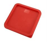 Winco PE Square Cover, Fits 6 and 8-Quart, Red