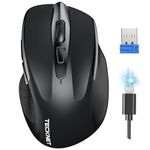 TECKNET Rechargeable wireless mouse, Wireless Computer Mouse, Adjustable 4800DPI Mouse, Silent Ergonomic Wireless Mouse for Laptop PC Computer, Windows Mac OS,6 Buttons