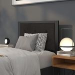 Flash Furniture Bristol Metal Tufted Upholstered Twin Size Headboard in Black Fabric