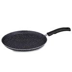 Amazon Brand - Solimo Aluminium Non-Stick Dosa Tawa | Granite Finish | Induction Base | Pfoa Free | High Temperature Resistant Exterior Coating | 25 Cm | Grey