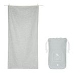 Dock & Bay Beach Towel - Quick Dry, Sand Free - Compact, Lightweight - 100% Recycled - Includes Bag - Essential - Mountain Grey - Large (160x90cm, 63x35)