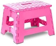 Utopia Home Folding Step Stool - 9” - Super Strong Foldable Step Stool - Lightweight For Kids & Adults with 300 lbs Holding Capacity - Great for Kitchen, Bathroom and Bedroom (Pink, 1)