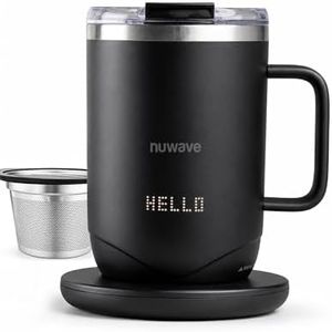 Nuwave Precision Heat Mug, Rechargeable, 16oz Temperature Control Mug with 5 Preset Modes & Brew, LED Display, 5+ Hour Cordless Warming, Vacuum Insulated Stainless Steel
