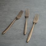 BlackCarrot Rosegold Fork Set of 3 Pieces | 4mm Thickness Dinner Forks | Dishwasher Safe | 304 Food Grade Stainless Steel Forks for Dining Table