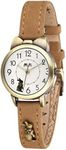 DREAMING Q&P Bowknot Rabbit Design Girl's Women's Quartz Dress Wrist Watches for Teenagers,Khaki Leather Strap Fq-234