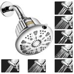 ALTON FLT40500, 5-INCH, 7-Function, 15-Stage Shower Head Filter For Hard Water With Shower Arm and Flange | Water Softener For Bathroom | Silver