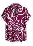 Le Pery Men Goa Printed Lycra Stylish Men's Slim Fit Cut Away Collar Casual Shirt (in, Alpha, XL, Regular, Maroon)