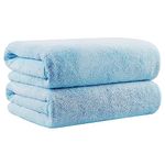 Orighty Bath Towels Set Pack of 2(27’’ x 54’’) - Soft Feel Bath Towel Sets, Highly Absorbent Microfiber Towels for Body, Quick Drying, Microfiber Bath Towels for Sport, Yoga, SPA, Fitness - Blue