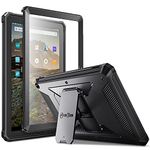 Fintie Shockproof Case for All-New Fire HD 10 Tablet (10th Generation, 2021 Release), [Tuatara] Rugged Unibody Hybrid Full Protective Bumper Kickstand Cover with Built-in Screen Protector, Black