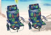 Tommy Bahama Backpack Beach Chair 2 Pack (Tropical Foliage), Dark Blue (2622206)