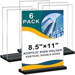 6Pack Acrylic Sign Holder 8.5x11 Ve