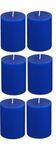 LTYNE Pillar Candle || Size 2 * 2 inch Each || Unscented Pillar Candle || 6 Hours Burning Time || Home Decor || Spa Candle [ Pack of 6 ] (Blue)