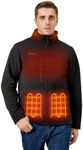 ORORO Men's 5 Heat Zones Softshell Heated Jacket with Power Bank, Fleece Lined Heated Coat (Black, XL)