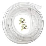 Hyber&Cara Clear Flexible PVC Tubing Food Grade 8mm ID x 11mm OD Water Air Pipe Hose 5 Metres with 2 Hose Clamps