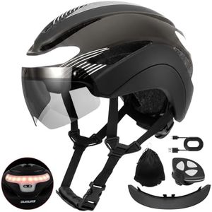 OUMURS Adult Bike Helmet,Bicycle Helmet with USB Rechargeable LED Turn Signal Lights & Magnetic Goggles Removable Visor,Cycling Helmet Adjustable for Men Women E Bike,Electric Scooter,Mountain & Road