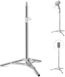 NEEWER 32"/80cm Photography Light Stand, Upgraded All Metal Adjustable Stainless Steel Table Tripod Photography Stand with 1/4" Screw for Reflector Softbox LED Ring Light Umbrella, ST-80SS