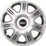 Petex Opus RB530115 Decorative Hubcap 15 Inches One Layer of Paint ABS Plastic Silver - Car Wheel Trims (Set of 4)