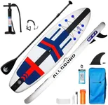 Inflatable Stand Up Paddle Board 10'6"x33"x6" with Adjustable Floating Paddles and Premium Paddle Board Accessories, Wide Stable Design, Non-Slip Comfort Deck for Youth & Adults